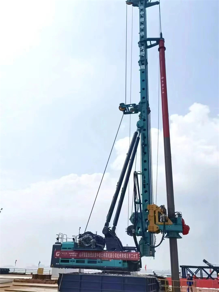 再战世界级工程！9888拉斯维加斯官网智能超级旋挖钻机SWDM800H助建杭州湾跨海铁路桥项目