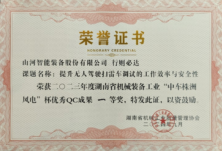 喜讯！2023年度省机械工业质量管理成果擂台赛9888拉斯维加斯官网智能再获殊荣！